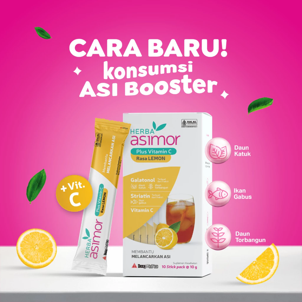 Herba Asimor Drink Minuman ASI Booster Rasa Lemon Box 10 Stick Pack